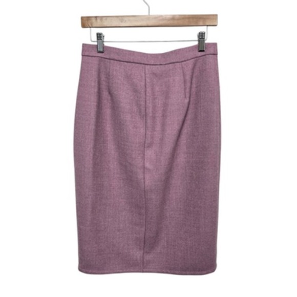 J Crew Skirt Womens 4 Purple Wool Pencil Lined Back Zip Stretch Career Office‎ - Picture 2 of 9